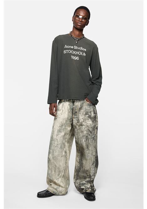 t-shirt relaxed fit unisex nero spiadito ACNE STUDIOS | CL0197BM0